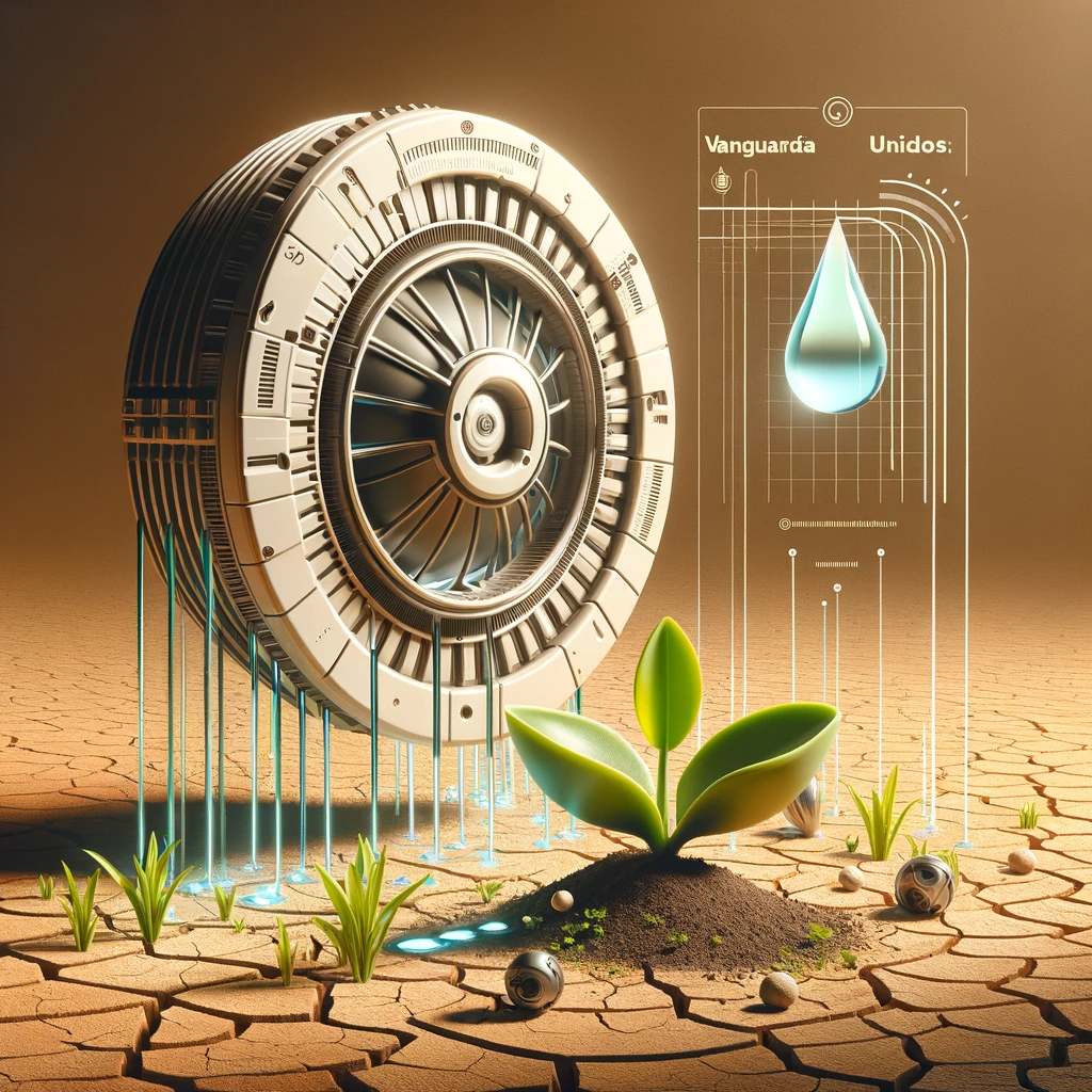 DALL·E 2023 11 09 13.59.06 Create a photorealistic minimalist 3D retro futuristic image that represents the concept of inventions to combat drought with the theme of Vangua